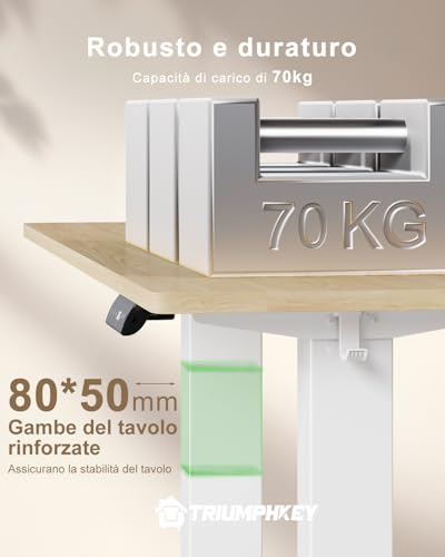 scrivania elettrica regolabile in altezza, 160 x 80 cm, presa USB, scrivania per gaming, 3 comandi di memoria, regolabile in altezza, anti-collisione, tavolo per computer - Scrivania Gaming - Immagine 5