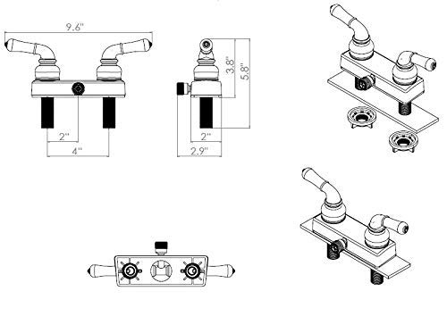 Empire Faucets Rv Shower Valve Kit - 4 Inch Shower Diverter And Vacuum Breaker Unit Nickel Shower Valve Teapot Handles #TOP4