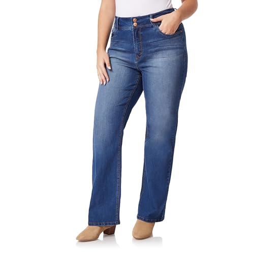 Image of WallFlower Luscious Curvy Bootcut Jeans for Women, Mid-Rise Insta Stretch Denim, Size-Inclusive Juniors Jeans