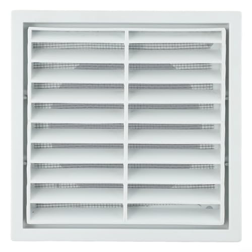 Salida de aire de rejilla de plástico para instalación en pared, diseñada para proteger contra alimañas y ventilación (100 mm)