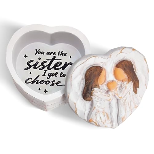 Friend Gifts for Women Friend Small Keepsake Box - Mothers Day Birthday Gifts for Friends Youre The Sister I Got to Choose Sister Gifts from Sister - Friendship Hand-Painted Resin Jewelry Box