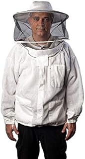 Forest Beekeeping Supply Jacket - Ventilated Jacket with Round Veil Hood, Premium Beekeeping Jacket YKK Brass Zippers, Professional, Commercial, and Beginner Beekeeper Jacket (X-large)