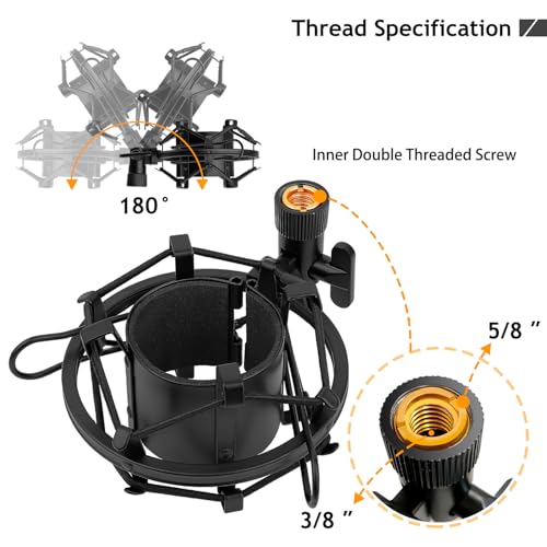 Support de microphone de bureau Avatar en métal robuste compatible AT2020 et AT2035 - 3