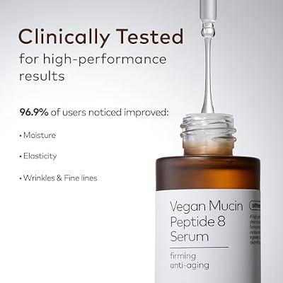 The Face Shop 8 Peptide Serum, Vegan Mucin for Hydrating & Firming, Anti Aging Serum for All Skin Types, Korean Skin Care, 30ml/1.01 fl. oz