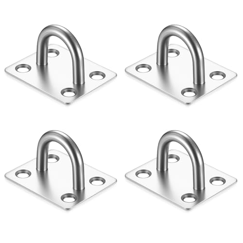 4 Stück Augplatte Edelstahl, Augplatte mit Öse Edelstahl Decksplatte Augplatten, Wandösen Decken-Haken Sonnensegel Deckenbefestigung & Wand-Befestigung