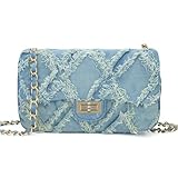 GAYI URBAN Bolsas transversais acolchoadas para mulheres, pequenas bolsas de ombro macias, bolsas de mão femininas mini de couro vegano, Jeans