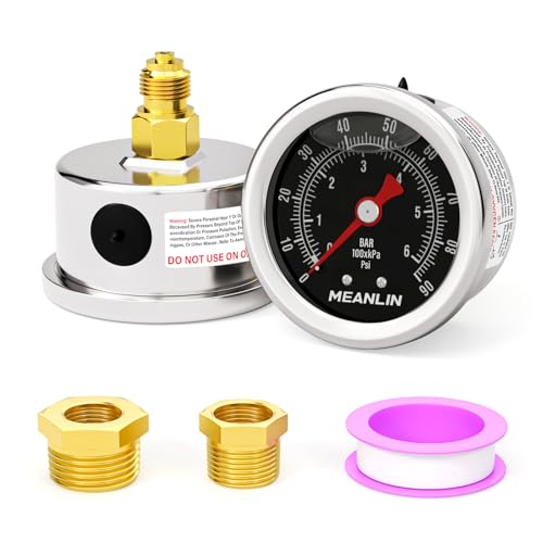 MEANLIN MEASURE 0~6Bar/0~90Psi Manomètre en acier inoxydable 1/8" BSP 1.5",