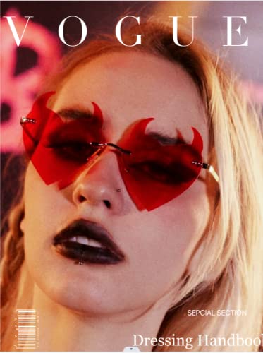 BOJOD Goth Horns Heart Sunglasses for Women Rimless 90s Punk Heart Glasses Trendy colored Sunglasses for Party Festival2