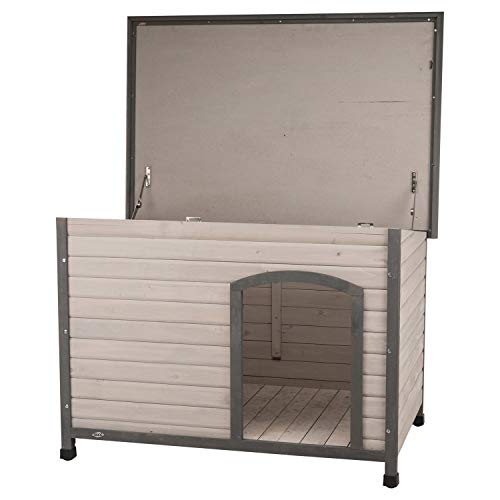 TRIXIE Large Natura Classic Outdoor Dog House, Weatherproof Finish, Elevated Floor, Gray - Image 3