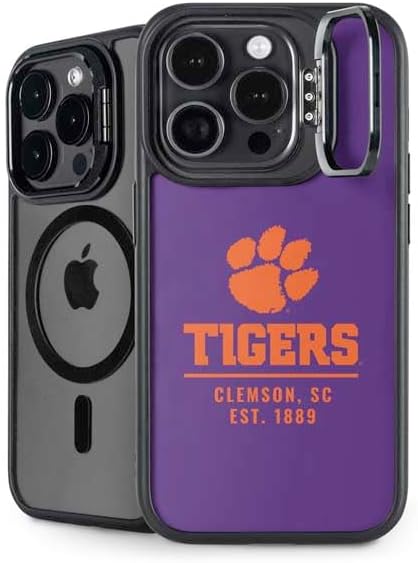 Skinit Kickstand Phone Case Compatible with iPhone 16 Pro Max - Officially Licensed Clemson University Tigers Est 1889 Design