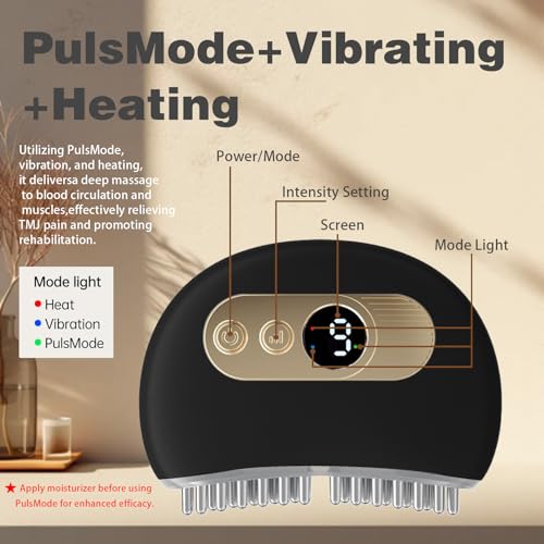 Derggzey TMJ Relief Products Jaw, massageador portátil para alívio da TMJ – Preto