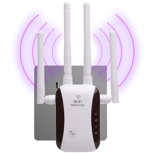 WiFi Extender, WiFi Repeater with Ethernet Port, 1-Tap Setup Access Point, Covers Up to 3000 Square Feet, 300Mbps WiFi Extenders Signal Booster for Home