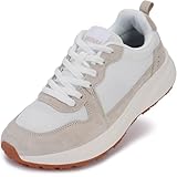 BRONAX Wide Toe Box Walking Shoes for Women Size 8w Female Gym Comfortable Lace up Width Tennis Sneakers Rubber Outsole Ladies Zapatos Deportivos para Mujer Beige 39