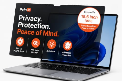Image of Pxin Aura | 15.6 Inch (16:9) | Touch Sensitive Privacy Screen | Anti Blue | Anti Glare | UltraThin for Hyper Touch | Anti UV | Privacy Filter compatible with HP /Dell /Lenovo /Asus /Acer