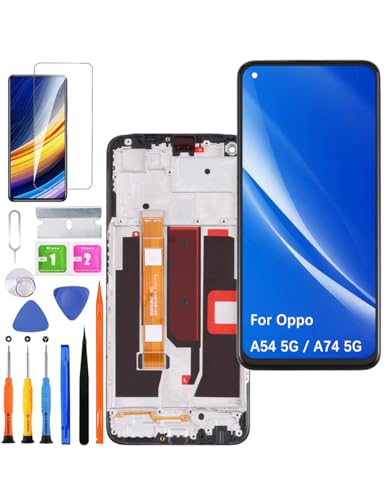 Pantalla original de repuesto para pantalla LCD Oppo A54 5G/A74 5G, para pantalla Oppo A93 5G, kit de piezas de reparación (negro con marco, no aplicable a la versión 4G)