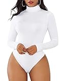 Century Star Bodysuit For Women Black Turtleneck Women Long Sleeve Leotard Turtleneck Sexy White Small