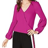bar III Womens Blouson Sleeve Knit Blouse, Pink, Medium