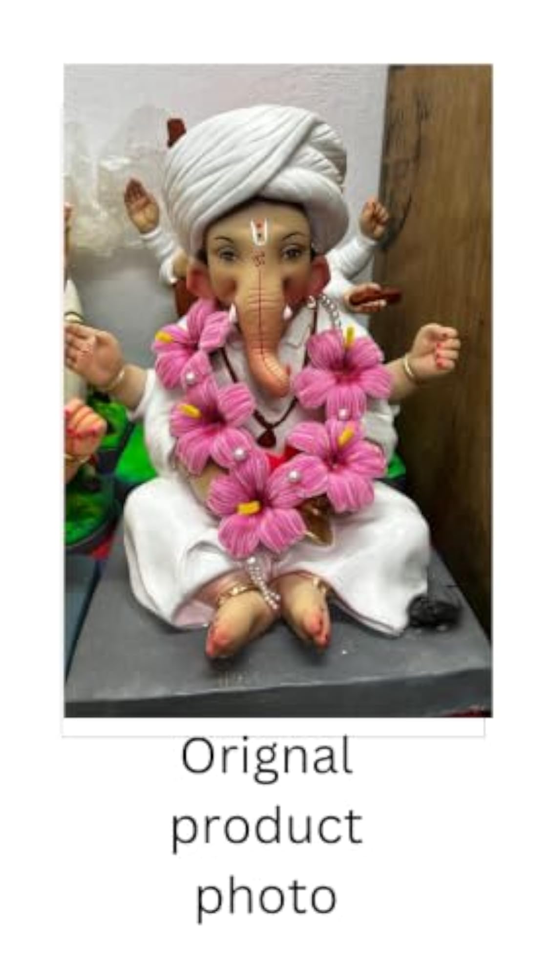 Handcrafted Pink Hibiscus Garland for Lord Ganesha Idol