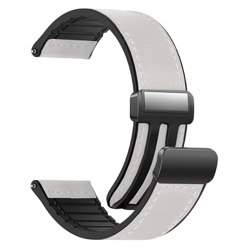 Image of ACM Watch Strap 20mm for Samsung Galaxy Watch Active 2 44mm Smartwatch | Leather Magnetic Silicone Belt Luxury Band