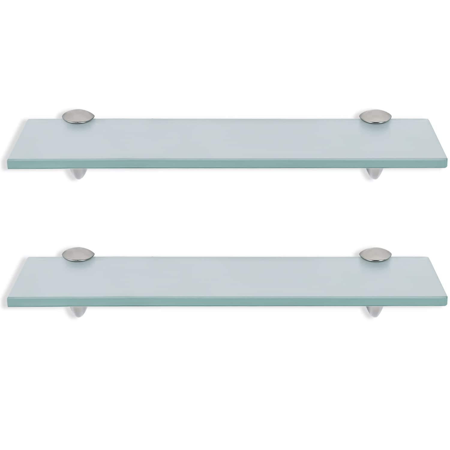 2 estantes de cristal con soporte de pared y cristal templado de seguridad de 8 mm y soporte, perfecto como estante de ducha o baño para baño, cocina, balcón (50 x 10 x 0,8 cm)