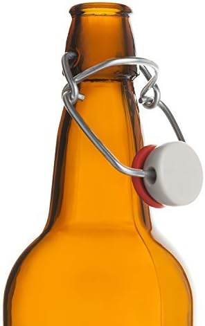 Chef's Star Easy Cap Beer Bottles, 16 oz, Pack of 6, Amber