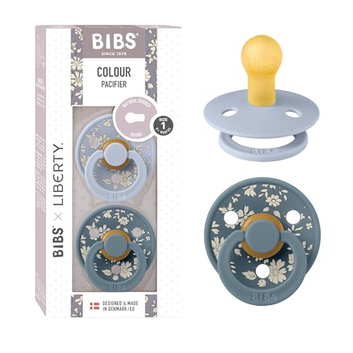 BIBS Colour Liberty Soother 2-Pack, BPA Free Dummy Pacifier, Roun...