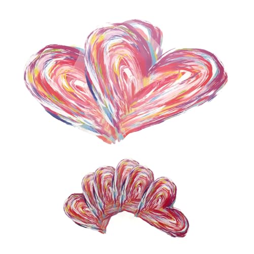 Milisten Parches de Transferencia Térmica Estampado de Corazón, Resistentes al Agua, Alta Elasticidad, Tamaño Pequeño y Grande (6 Piezas), para Decoración y Reparación de Ropa,