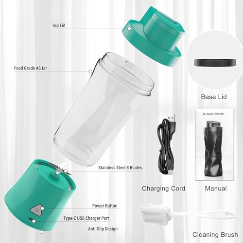Image of Portable Blender, 360 Watt Personal Blender for Shakes and Smoothies, Green