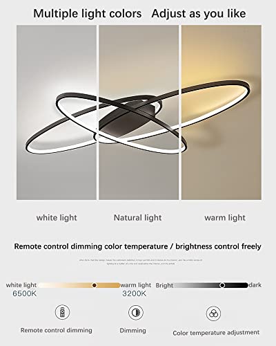 Lustre LED 3000K-6000K plafonnier dimmable avec télécommande