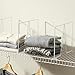 ziroland 8-Pack White Wire Shelf Dividers - Closet Shelf Organizer - Easy to Install Shelf Divider for Pantry/Garage and More - No Tool - PE Coating Steel - Suitable for 12inch Deep Wire Shelves