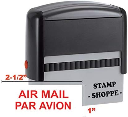 Air MailPar Avion Stock - Sello autoentintado gris 4913, estilo 104 (tinta roja, sello solo)