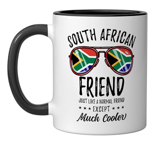Taza Cerámica Matching South African Friend Negra/Blanca