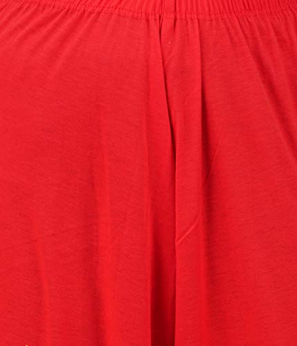 Image of Buy That Trendz M to 4XL Cotton Viscose Loose Fit Flared Wide Leg Palazzo Pants for Women Red Dark Skin Combo Pack of 2