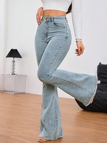 Image of KOTTY Women's High Waist Flared Fit Stretchable Denim Jeans for Casual