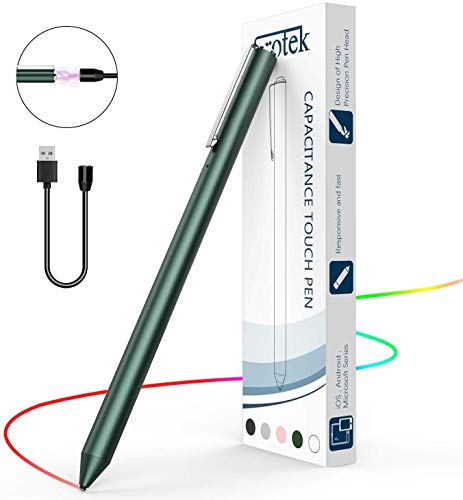 Srotek Stylus Pen for iPad Capacitive Active Digital Pencil Stylus High Precision Pens Magnetic Charging Tablet Stylus 1.55mm Nib Compatible with iPad/iPad pro/Samsung/Surface Midnight Green
