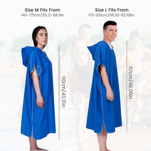 Zorplex Poncho de Surf, Ligero, Compacto y de Secado rápido, Toalla para Natación y Deportes Acuáticos, Albornoz para Cambiarse, Toalla de Poncho Playa, Ponchos de Microfibra para Hombres (Grande) - imagen 4