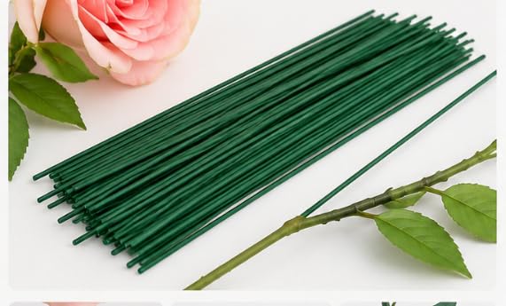 Floral Green Stem Wire for Artificial Flower Making, DIY Bouquet Craft Supplies, 3 MM Thickness, 30.5 CM, 50 Pieces-image-45