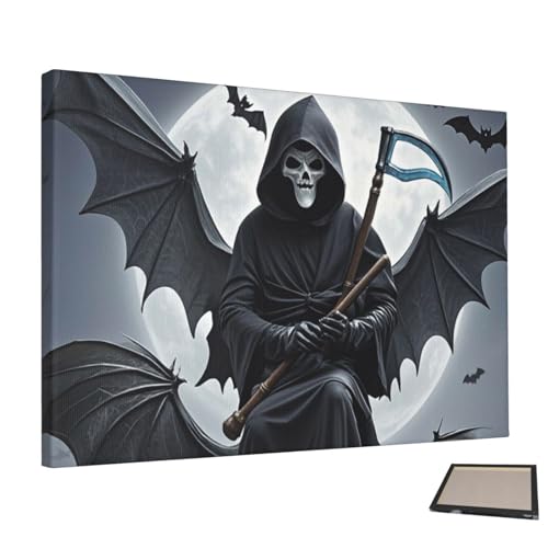 Peinture chauve-souris et lune sur toile de COWMGHLDFL pour salon