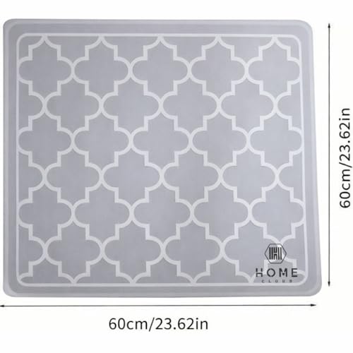 Image of Homecloud Non-Slip Washing Machine Mat - Durable Waterproof Protective Cover for Washer & Dryer, Dust-Resistant Mat Ideal for Laundry Room & Kitchen Appliances (Grey)