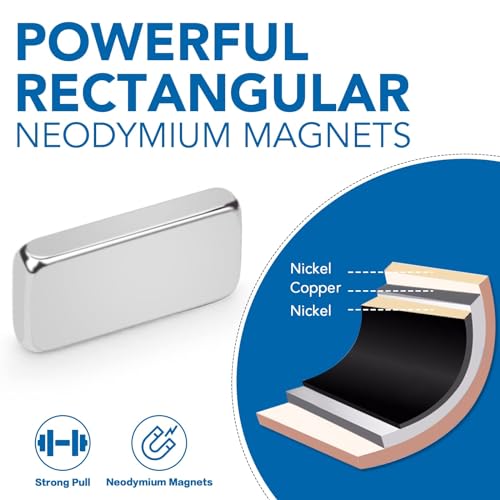 image for LOVIMAG 10x5x2mm Small Bar Magnets, Rare Earth Magnet Strong, 120Pcs N