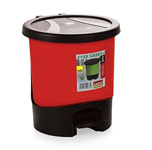 Image of ARISTO Unique Modern Plastic Pedal Dustbin 8.0 LTR (Red)