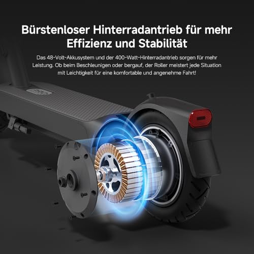 Xiaomi 5 Pro E-Scooter mit Straßenzulassung (max. 20km/h, bis zu 60km Reichweite & 22% Steigung, Federung vorne, 10\ Luftreifen, Blinker, Dual-Bremssystem, Traktionskontroll-System, App)