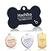 YVYOO Custom Dog Collar Stainless Steel Dog cat tag Free Engraved Pet Dog Collar Accessories ID tag Name Telephone Personalized Dogtags (Rose Gold Bone, M)