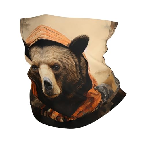 Bear Rustic Lodge Brown Art vintage Cuello Balaclava Bufanda para mujeres y hombres Mascarilla para motocicleta ciclismo esquí fiesta