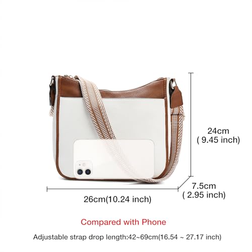 Image of FOXLOVER Purses for Women Vegen Leather Crossbody Bags Handbags With Adjustable Guitar Strap