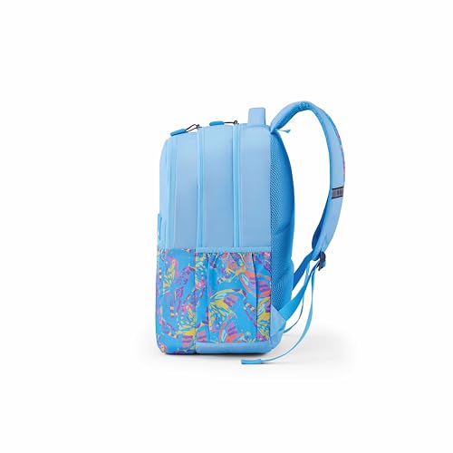 Image of American Tourister Lit | 36 Ltrs | 3 Compartments | Bottle Pocket | Ergonomic Padded Back Panel & Shoulder Straps | Secondary School Backpack | 1 Year International Warranty | Butterfly Blue