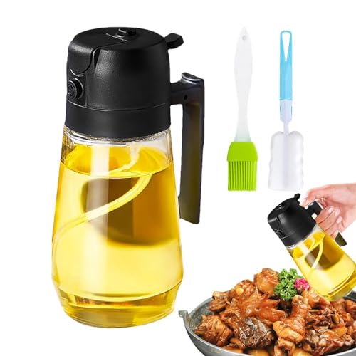 Dispensador de aceite de spray de cocina, rociador de aceite de cocina - Botella de aceite dispensador de aceite de cocina multifuncional para cocinar - Botella de aceite de vidrio con dispensador