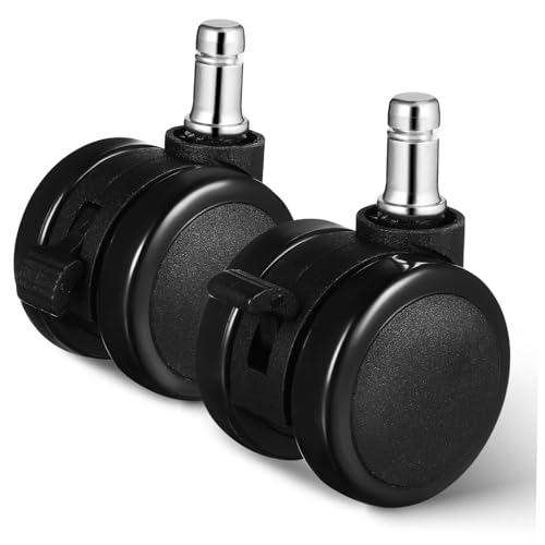 LIGIGWASH 2個 黒色ポリウレタン製家具用転キャスター スイベル式オフィスチェア用車輪 交換用スーツケースキャスター入り