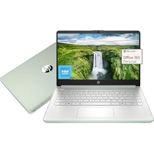 HP Portátil de 14 pulgadas con diseño elegante para estudiar y colaborar, Intel Quad-Core N150 (>N4120), 1 año de Office 365, 16 GB de RAM, 384 GB de almacenamiento (128 GB UFS + tarjeta SD de 256 GB
