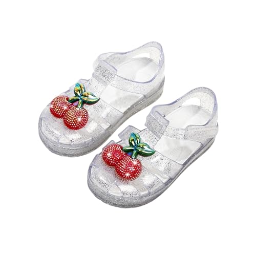 SywzX&xfybz Toddler Girls Jelly Sandals Closed Toe Water Beach Summer Shoes Soft Rubber Sole Mary Jane Dress Shoes Princess Flat
